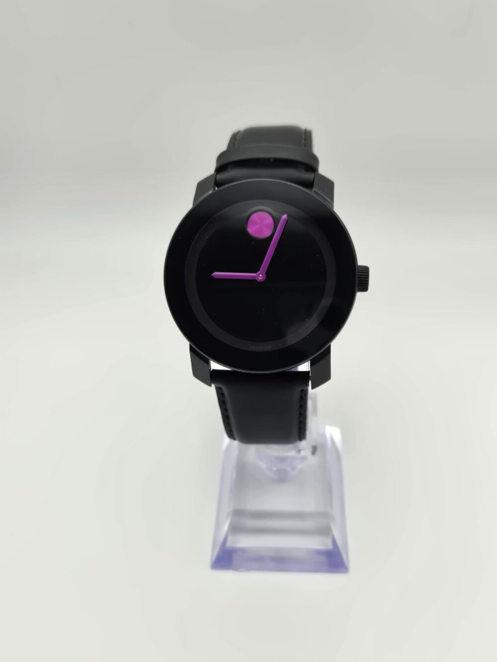Movado BOLD 42mm Black & Magenta Swiss movement Wristwatch (Model 3600053)